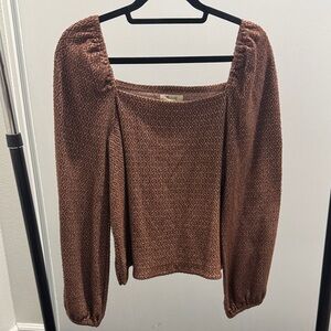 Madewell Rust Textured Knit Top